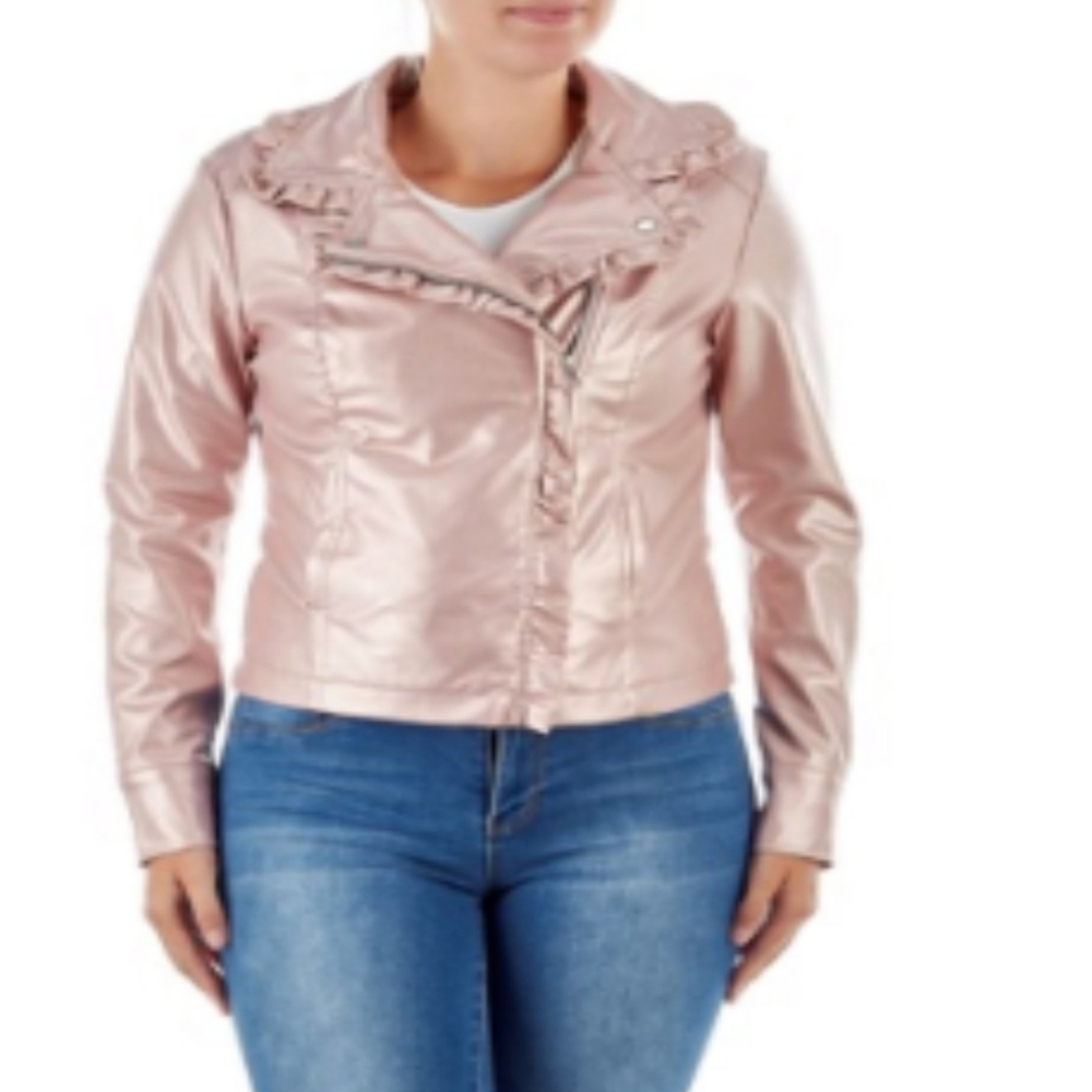 Rose Gold Metalic Moto Jacket